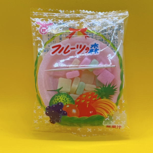 Fruit Mochi candy in a container.