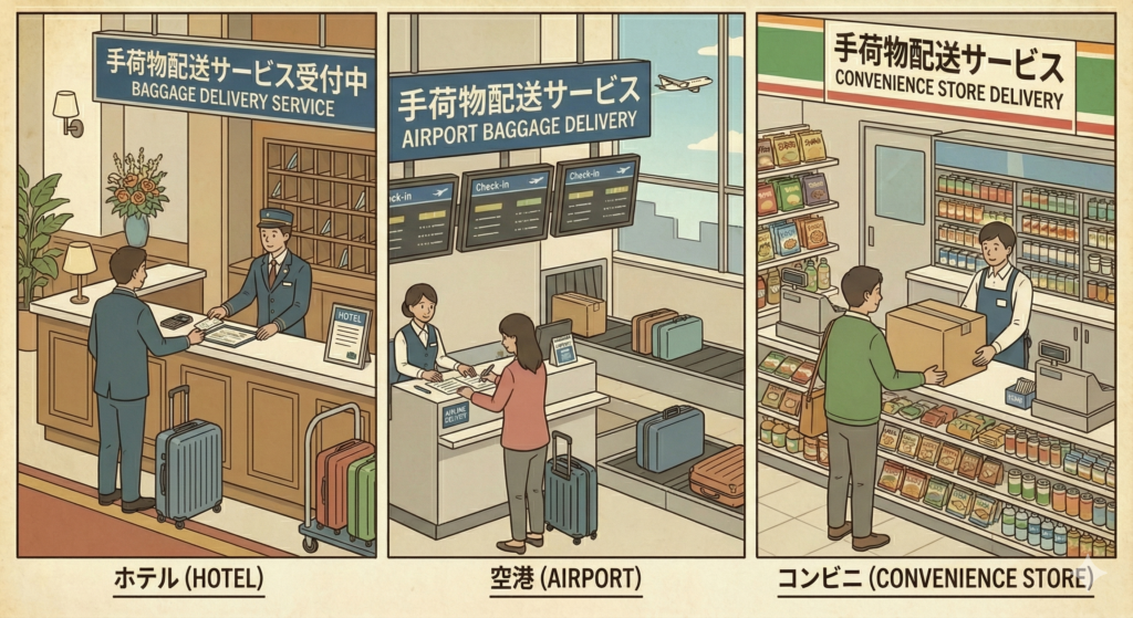 Luggage delivery truck in Japan